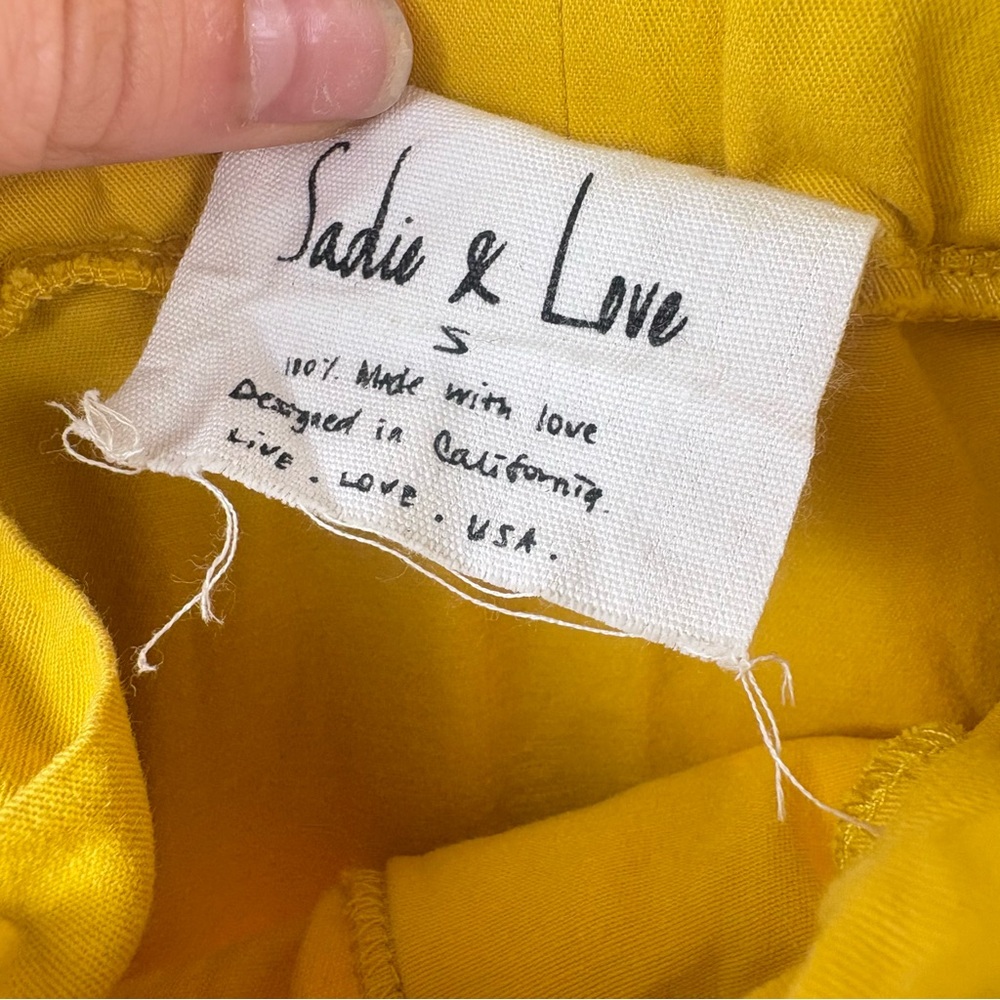 Sadie & Love Yellow Belted Button-Front Women's Midi Skirt W/ Pockets Sz Small - Picture 3 of 8